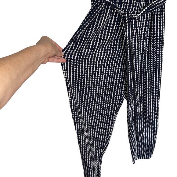 Marimekko Uniqlo Womens Jumpsuit Size M Black Dotted Long Sleeve Pure Rayon New - Picture 9 of 12